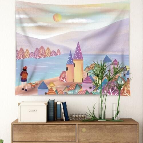 Background Decor Tapestry Functional Hanging Banket Picnic Cloth Beach Towel View Printed Decor Large Size Dirt-resisting
