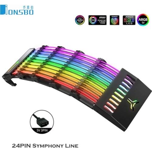 JONSBO Rainbow Bridge DY-1 Symphony 24PIN power cord 5V ARGB light synchronization/ automatic rainbow lighting effect