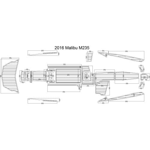 2016 Malibu M235 Swim Step & Cockpit Pad Boat EVA Teak Decking 1/4" 6mm