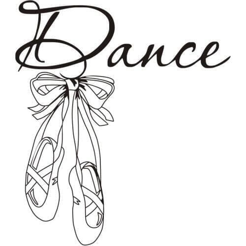 Beautiful Ballet Shoes Vinyl Wall Decals Quotes Dance Girls Room Decor Decal Art Mural Removable Waterproof Wall Stickers ZA367