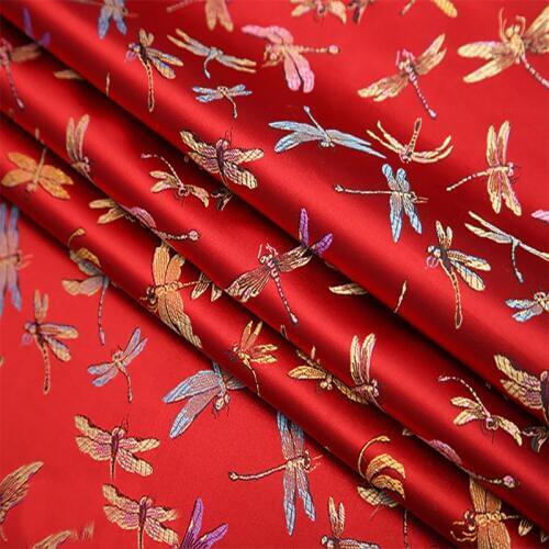 Best selling dragonfly Metallic Jacquard Brocade Fabric,3D jacquard fabric, yarn dyed fabric for Women Coat Dress Skirt
