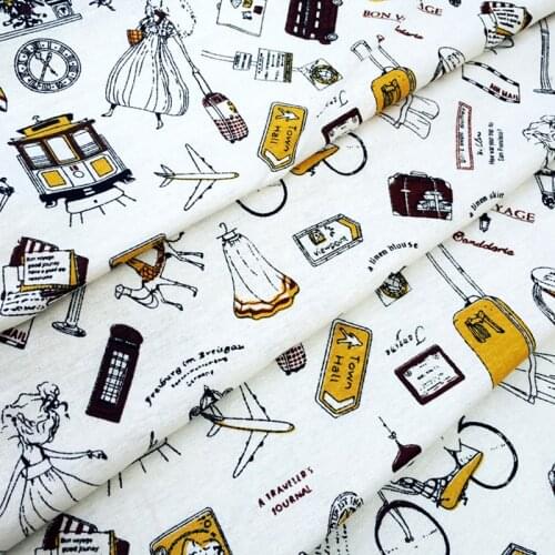 Linen fabric by meter printed cotton fabric DIY sofa curtain tablecloth home decor cotton fabric