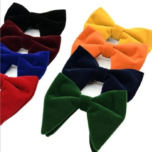 Cute Bow Tie Best Mens Big Butterfly Solid Plush Velvet Large Women Pointed Horn Black Bowknot Dress Neckwear Wedding Party