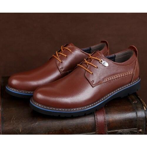 Retro Cow Leather Shoes Men Plus Size 37-48 High Quality Casual Shoes Man Luxury Brand Handmade Mens Shoes Leisure Tooling Male
