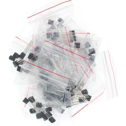 Transistor Assorted Kit (TO-92) 18kinds*10pcs=180pcs 2N2222 S9013 S9014 S9015 S9018 S8050 S8550 5551 5401 2N3904 2N3906 C1815