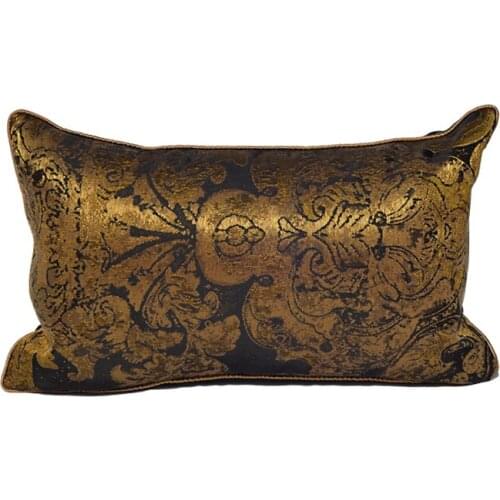 DUNXDECO Cushion Cover Decorative Pillow Case Vintage European Luxury Golden Flora Jacquard Room Sofa Chair Bedding Coussin
