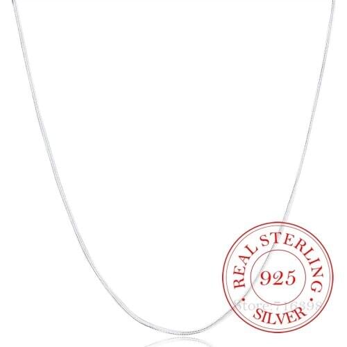 New Arrival 2MM 16inch-30inch Flat Snake Chain Necklaces Fine Men Jewelry 925 Sterling Silver Men Necklace Colar for Women