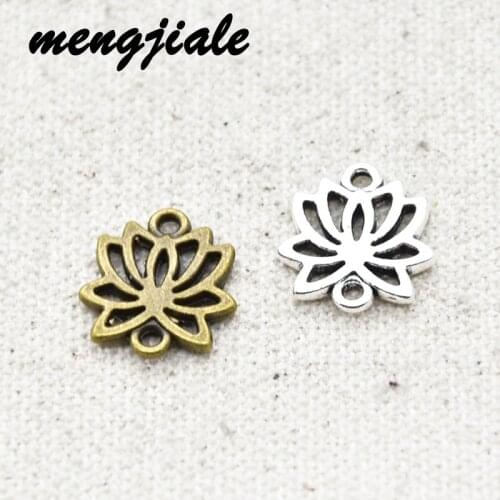 20PCS Hot sell vintage metal Lotus Connector Charms Pendant 16*15mm