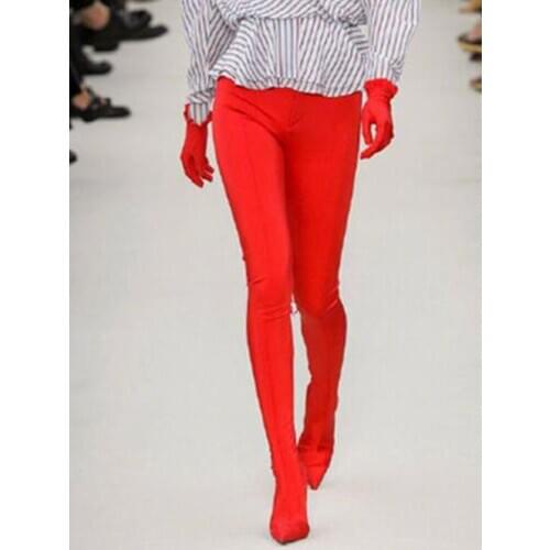 Stretch Socks Boots Versatile Panties Sexy Female Europe Boots Womens Large Size Shoes Stiletto Heel Elastic Boots Pants Slim