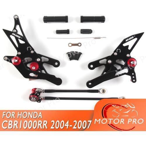 Adjustable Footrests FOR HONDA CBR600RR 2003 2004 2005 2006 CBR 600 RR Motorcycle Foot Rest Peg Pedal Rearset 2007 CBR1000RR