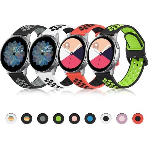 Sport Bands for Samsung Galaxy Active 2 Watch 44mm 40mm, Galaxy Watch 3 41mm 20mm Soft Silicone Wristbands Replacement Straps