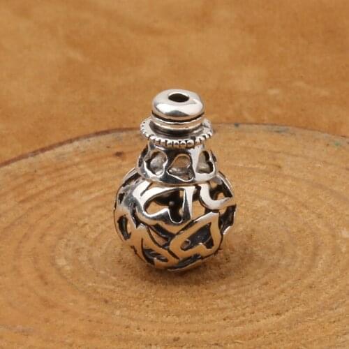 S925 Sterling Silver Jewelry DIY Beads Accessories Pagoda Tee 12mm Hollow Love Buddha Head Wholesale