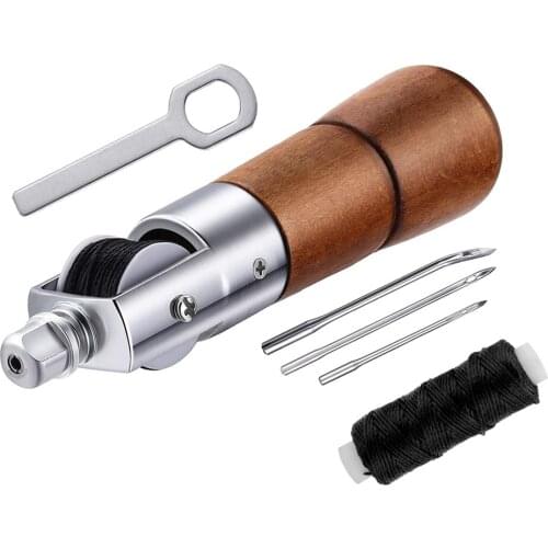 7 Pieces Leather Sewing Awl Kit Hand Tools Stitcher with Craft Accessories Set Stitching Awl Tool Kit Leather Fabric Supplies