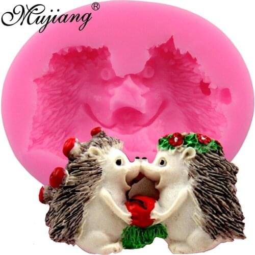 Mujiang Hedgehog Silicone Molds Resin Clay Soap Mold Gumpaste Chocolate Candy Cake Baking Moulds Fondant Cake Decorating Tools