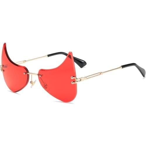 Rimless Cat Eye Sunglasses Luxury Brand Design Women Metal Personality Sun glasses Fashion Shades UV400 Eyewear oculos de sol