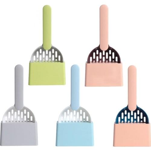 Cats Poop Scoop with Storage Box Cleaning Shovel Kitten Litter Holder Pet Garbage Scoop Lightweight Cleanup Tools Kit