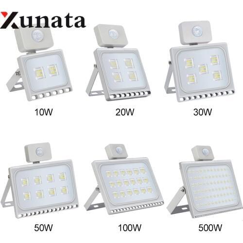 LED Flood Light 10W 20W 30W 50W IP65 Waterproof 220V Induction Reflector LED Project Light Spotlight Wall Outdoor Lighting