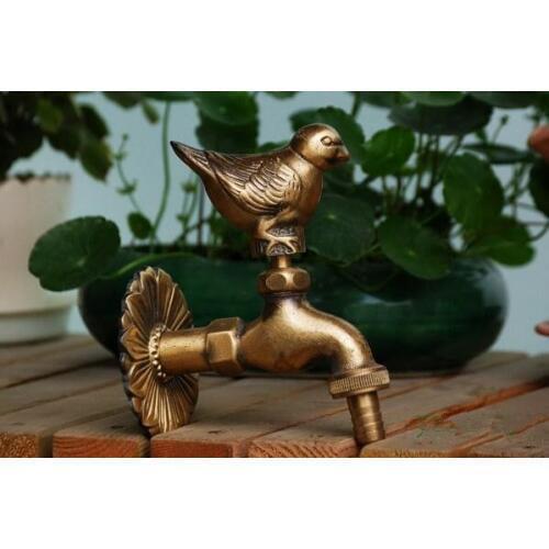 Vidric outdoor garden faucet animal shape Bibcock antique brass Birdie tap for washing mop/Garden watering Animal faucet