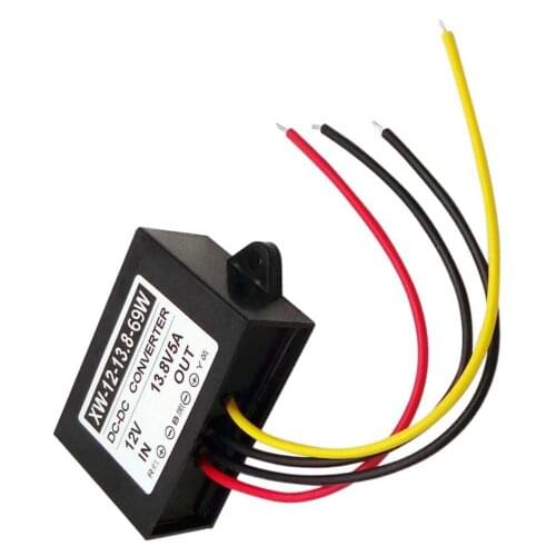 Waterproof DC12V Step Up To 13.8V 5A 70W Power Supply Converter ABS Outer Case Regulator Boost Module Shockproof Power Converter