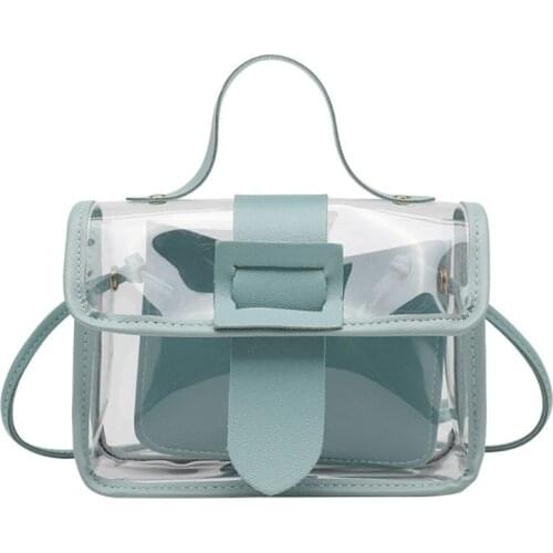 Women Girls Transparent Small Handbag Fashion Shoulder Bag Summer Beach Purse Crossbody Tote