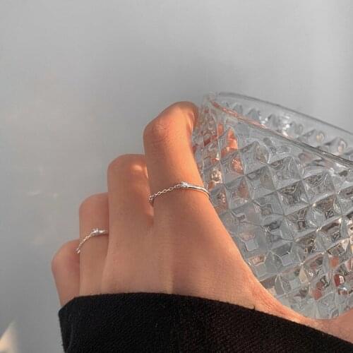 Rings Chain For Women Girls Crystal Adjustable Opening Hip Hop Retro Design Female Korean Fashion Wedding Gift Jewelry BOYULIGE