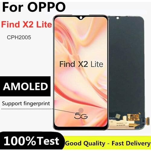 6.4" AMOLED For Oppo Find X2 Lite LCD Display Touch Screen Digitizer Assembly For OPPO CPH2005 lcd find X2 Lite 5G Global