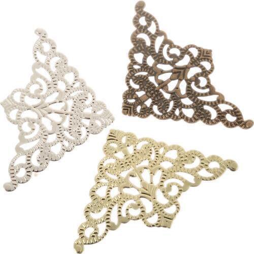 10Pcs Antique Bronze/Gold/Silver Corner Bracket Jewelry Gift Box Wood Case Scrapbook Album Corner Decorative Protector Guard