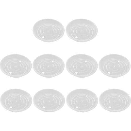 10-pack Round Clear Plant Saucer Drip Water Tray Dish 15cm Recyclable