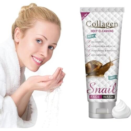 100ml Snail Face Wash Facial Cleanser Fine Moisturizing Gently Clean Excess Grease Dirt Face Soft Hydrated Without Tightness
