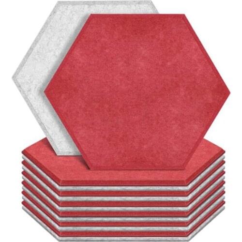 12 Pack Hexagon Acoustic Panel Beveled Edge Soundproofing Foam Board,Sound Proofing Pad,Acoustic Treatment for Studio