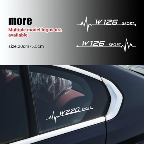 2PCS Car Styling Side Window PVC Decor Sticker For Mercedes-Benz AMG W108 W124 W126 W140 W168 W169 W221 W222 C180 C200 C260 C300