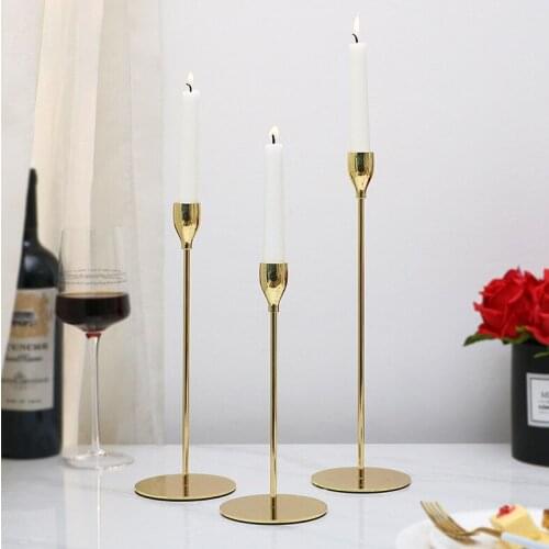 3pcs Modern Minimalist Wrought Iron Candle Holder Metal Crafts Line Beauty Creative Home Wedding Holiday Decoration Accessories