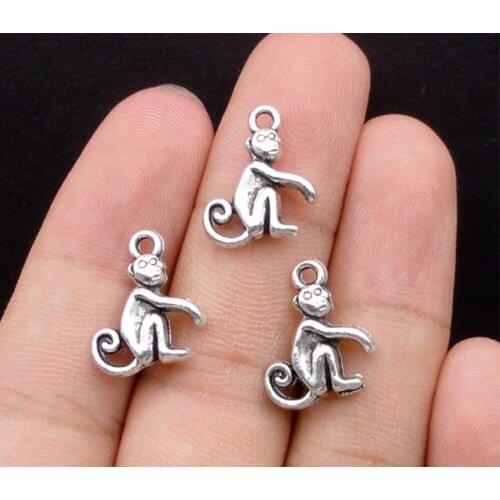30pcs/lot--16x13mm, Antique silver plated monkey Charms ,DIY supplies, Jewelry accessories