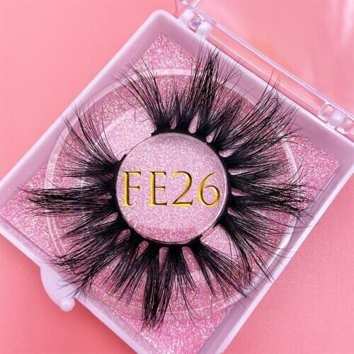 3D MIKIWI 25MM FE26 Soft Natural Dramatic Lash Makeup Long Luxury 3D False Eyelash Custom Packaging Square Case Personal Labels