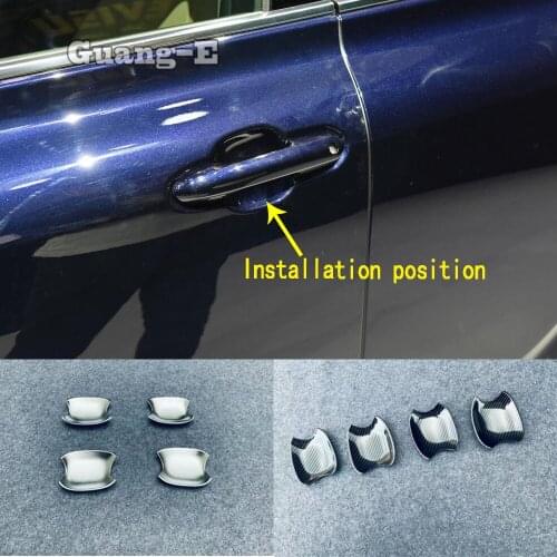 For Toyota Highlander 2020 2021 2022 Car Styling Cover Detector Trim ABS External Outside Door Bowl Stick Frame Parts 4pcs