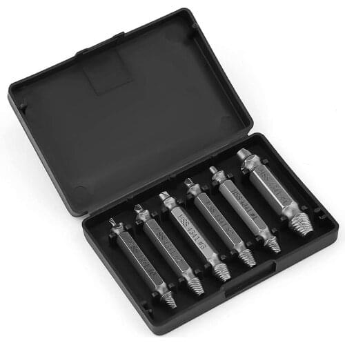 6pcs Damaged Screw Extractor Drill Bit Set Easily Take Out Broken Screw,Bolt Remover Stripped Screws Extractor Demolition Tools