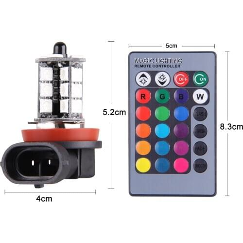 7 Colors 9006 H8/H11 5050 RGB LED Car Headlight Fog Light Bulb Safe Driving Lamp