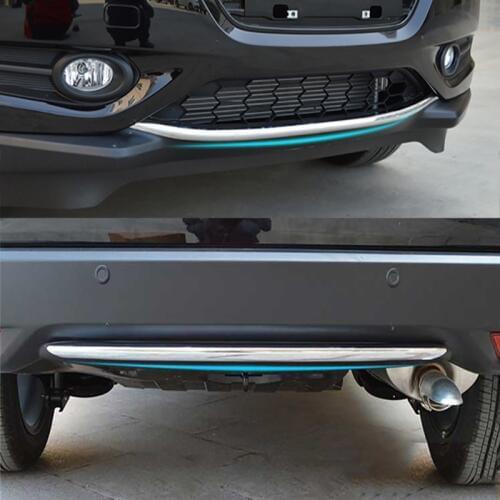 ABS Chrome External Front And Rear Bumper Grill Cover Trims Decoration 2Pcs Car Styling For Honda HRV HR-V Vezel 2014 2015 2016
