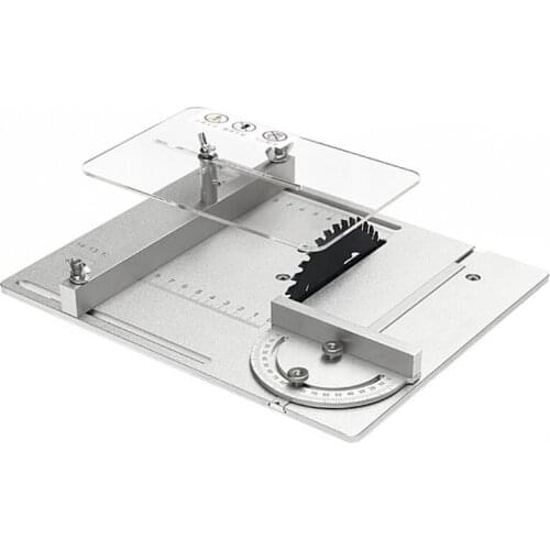 Aluminium Mini Table Saw Clearance Insert Plate Circular Saw Flip Board with Miter Gauge Guide Set Woodworking Workbench
