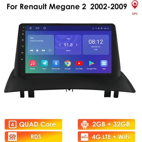 2 DIN Car Multimedia for Renault Megane 2 2002 - 2009 Car Radio Multimedia Video Player Navigation GPS Android Wifi with Frame
