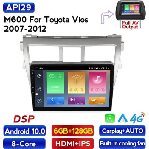 Car dvd multimedia GPS Auto Stereo Car Radio For Toyota VIOS Yaris 2007 2008 2009 2010-2012 Android 10 DSP video Player no dvd