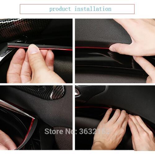 Car Styling Interior Decorative Thread Sticker Decoration Strip Accessories for Renault clio megane 2 3 captur logan kadjar