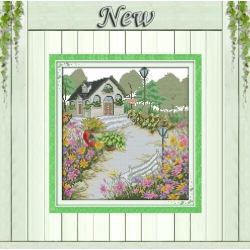 A rustic cottage home decor painting counted printed on canvas DMC 14CT 11CT chinese Cross Stitch Needlework Set Embroidery kits