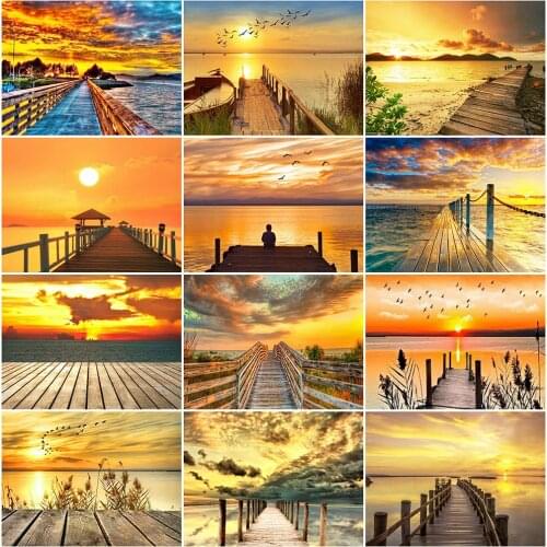 EverShine Diamond Painting Bridge Rhinestones Art Diamond Mosaic Landscape Cross Stitch Bead Embroidery Decor For Home