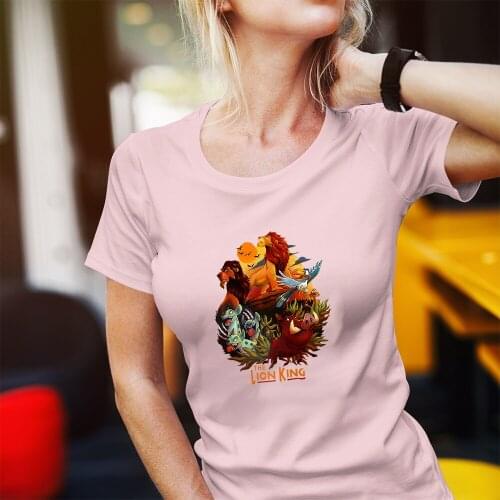 Summer New Products Lion King Pattern Disney Women T-Shirts Comfortable Dropship Fashion Outdoor T Shirts Female Short Sleeve