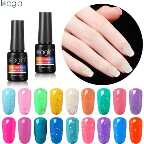 Inagla Hybrid Nail Art Cheese Gel Polish 15ml Soak Off UV Gel Varnish Long Lasting Base Top Coat Gellak Enamel Manicure