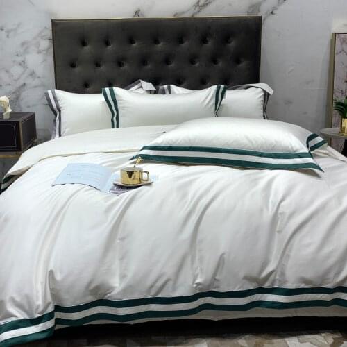 Good Quality Egyptian Cotton Slap-Up White Bedding Set Naked Sleep Solid Color Duvet Cover Sheet Pillowcase King Queen 4 PCS