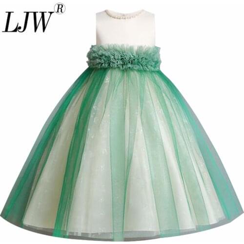 2021 summer fashion girls princess dress, handmade beaded flower decoration, wedding dress, star sequin skirt, party long dress