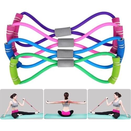 1pc 2020 Hot Chest Expander Rope Portable Yoga 8 Shaped Resistance Bands Body Fitness Gym Elastic Loops Pull Rope Expander