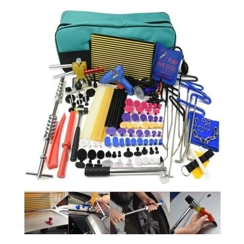 Paintless Dent Repair Tools Kit Rod ToolsDent Lifter Glue Gun Dent Puller Glue Tabs Line Board Slide Hammer Suction Cup